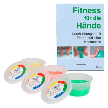 Theraflex Therapie-Knetmasse 85 g, 3er Set inkl. Buch