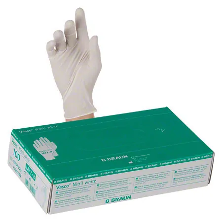 Untersuchungshandschuhe Vasco Nitril white, Gr. M/7-8, puder- und latexfrei, 100 Stck