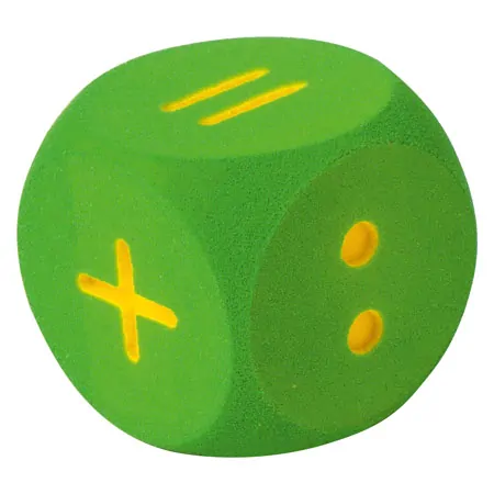 VOLLEY Schaumstoff-Lernwrfel mit Rechenzeichen (=, , :, +, >, -), 16x16x16 cm