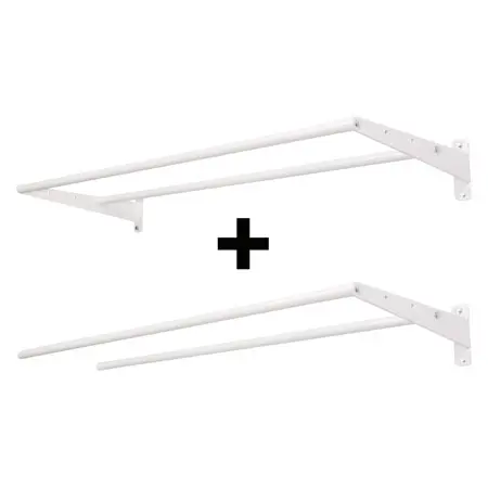 Wandhalterung Set, 250 cm, mit 2 Auflagestben, Basis- und Erweiterungsmodul, 7-tlg.