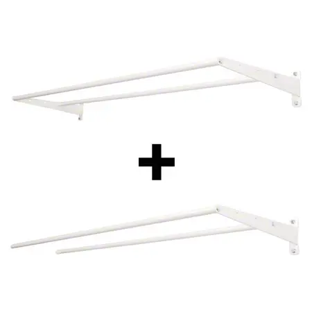 Wandhalterung Set, 350 cm, mit je 2 Auflagestben, Basis- und Erweiterungsmodul, 7-tlg.