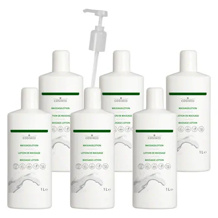 cosiMed Massagelotion-Set 6x Massagelotion, 1 l, inkl. Dosierpumpe