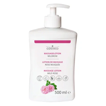cosiMed Massagelotion Wildrose mit Druckspender, 500 ml