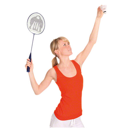 Badminton-Set Standard, 2 Schläger 66 cm + 6 Federbälle