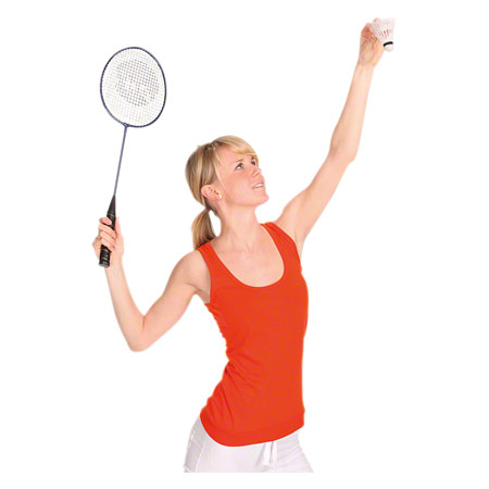 Badminton-Set Exklusiv, 2 Schläger 66 cm + 6 Federbälle