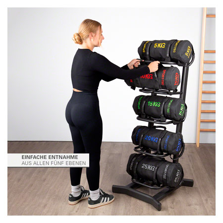 Sport-Tec Powerbag-Set Robusta, 5-25 kg, 5-tlg., inkl. Aufbewahrungsständer