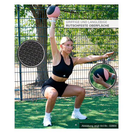 Sport-Tec Medizinball ø 28 cm, 9 kg, grau