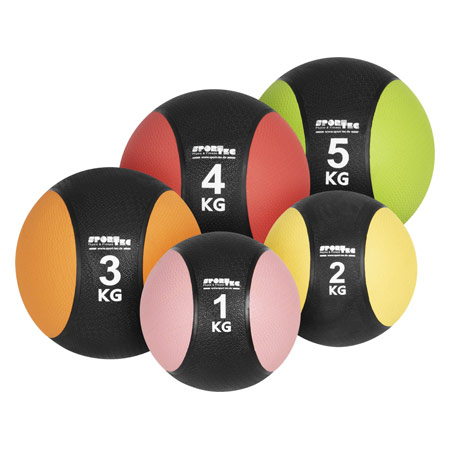 Sport-Tec Medizinball-Set 6-tlg., 1-5 kg inkl. Ständer
