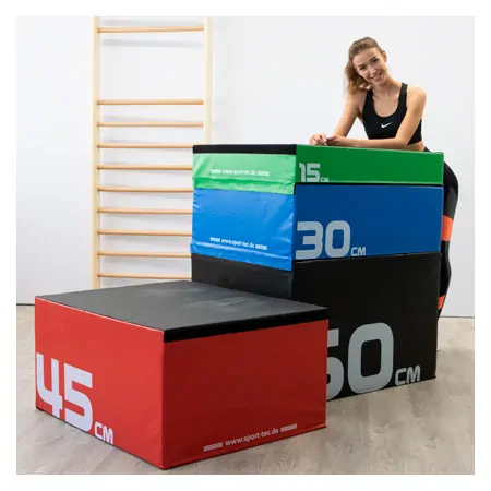 Sport-Tec Sprungtrainer Soft Plyo Box-Set, 4-tlg., stapelbar, 15-60 cm