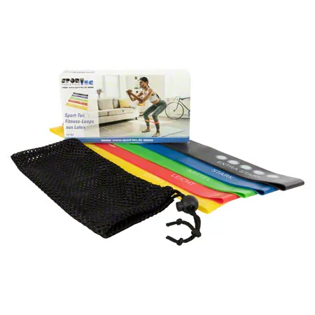 Sport-Tec Fitness-Loops aus Latex, Set 5-tlg., 30x5 cm, 5 Stärken