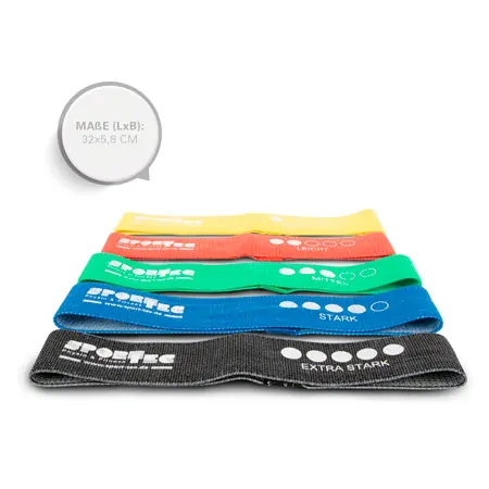 Sport-Tec Fitness-Loops aus Textil, 5er Set, 32x5,8 cm inkl. Aufbewahrungsbeutel
