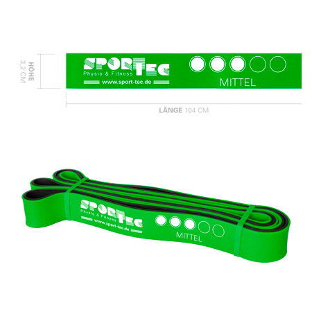 Sport-Tec Powerband aus Latex, 208x3,2 cm, mittel, grün