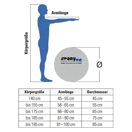 TOGU Gymnastikball Powerball Challenge ABS,  55-65 cm, silber-grau