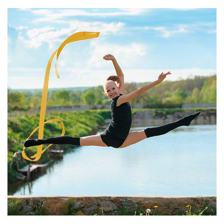 Gymnastikband mit Stab, 4 m