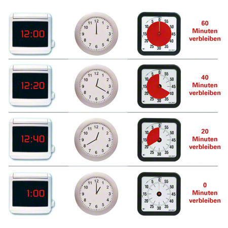 Time Timer Tischuhr mit akustischem Signal, 60 Min., mittel, 18x18 cm