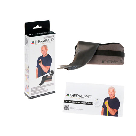 Thera-Band inkl. Tasche und Anleitung, 2,50 m x 12,8 cm, spezial stark, schwarz