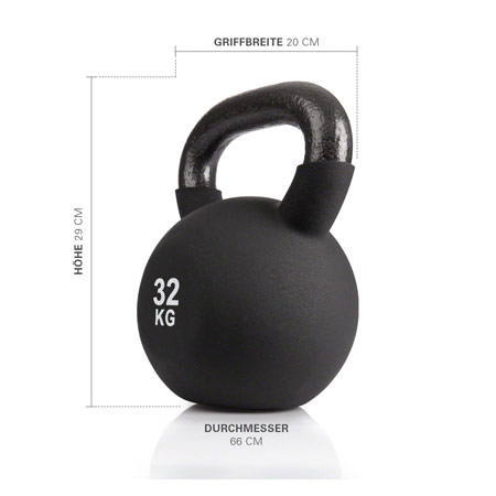 Kettlebell, 32 kg, schwarz
