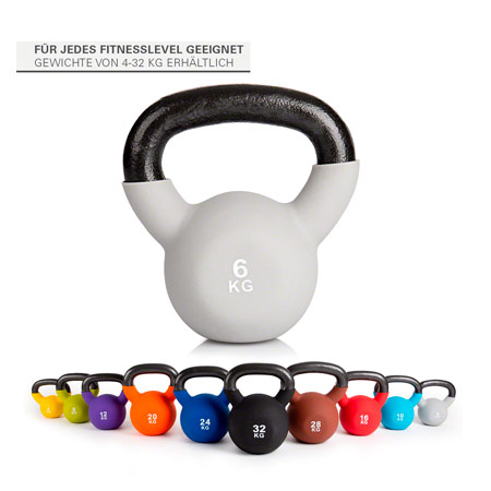 Kettlebell, 6 kg, grau