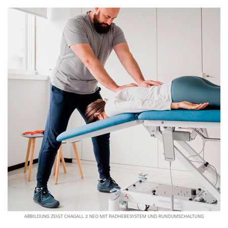 Ferrox Therapieliege Chagall 2 Neo mit Radhebesystem und Rundumschaltung