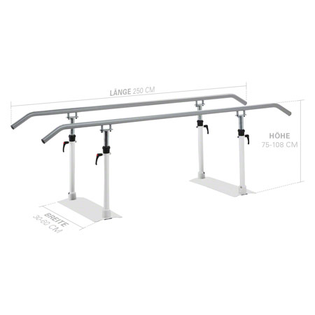 Gehbarren Standard Holmenlänge 2,5 m aus Metall
