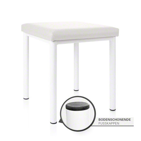 Hocker Robusta mit Polster, L x B 40 x 40 cm, Gestellfarbe weiß