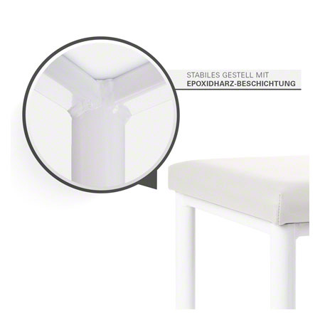 Hocker Robusta mit Polster, L x B 40 x 40 cm, Gestellfarbe weiß
