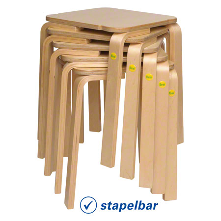 Erzi Hocker 30 aus Formholz, 27x27 cm, Sitzhöhe 30 cm