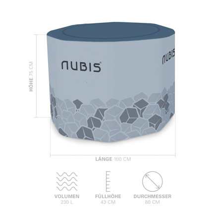 NUBIS aufblasbares Kältebecken IceBath + Kühlgerät Chiller, inkl. Pumpe und Tasche