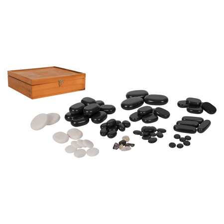 Hot Stone Set groß inkl. Wärmegerät und 68 Steinen, 70-tlg.