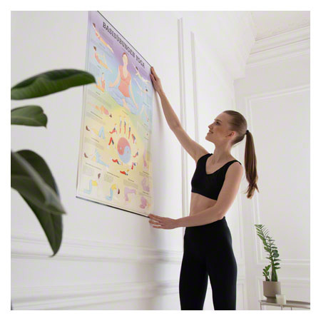 Lehrtafel Basisübungen Yoga, LxB 100x70 cm