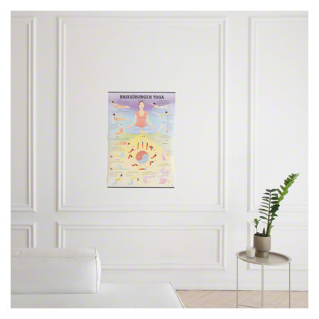 Lehrtafel Basisübungen Yoga, LxB 100x70 cm