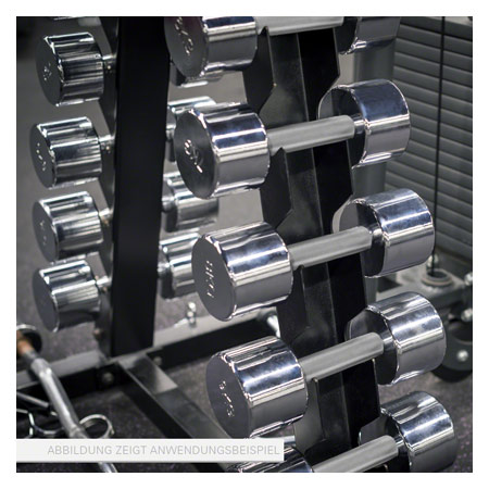 Kurzhantel-Ständer-Set mit 10 Paar Chrom Hanteln, 1-10 kg, LxBxH 74x62x128 cm