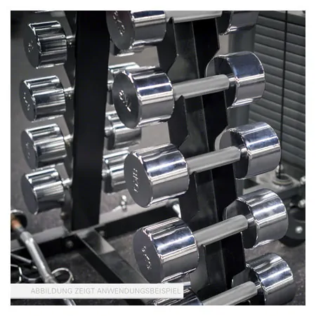 Kurzhantel-Stnder-Set mit 10 Paar Chrom Hanteln, 1-10 kg, LxBxH 74x62x128 cm