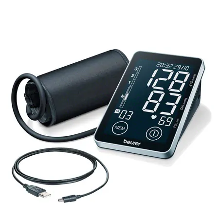 BEURER Messgeräte-Set, 2-tlg., Oberarm-Blutdruckmessgerät BM 58 + Fingerpulsoximeter PO 45