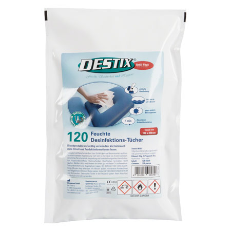 Sport-Tec DESTIX Desinfektionstücher im Nachfüllpack, 13x20 cm, 120 Stück __28582