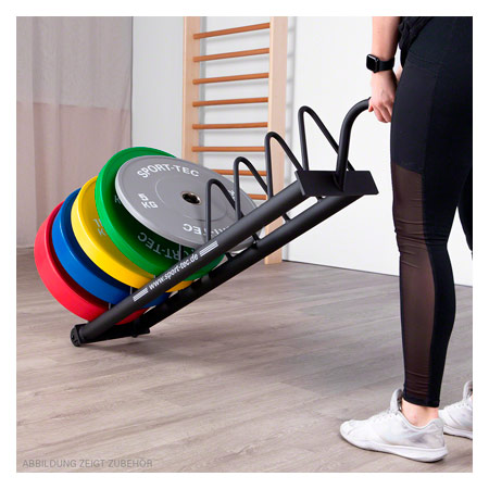 Hantelscheibenablage Bumper Plate Rack, fahrbar, LxBxH 140x28x26,8 cm