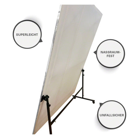 Leichtspiegel, B x H 100 x 175 cm, fahrbar und schwenkbar