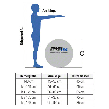 ARTZT vitality Fitness-Ball Standard, ø 75 cm, blau