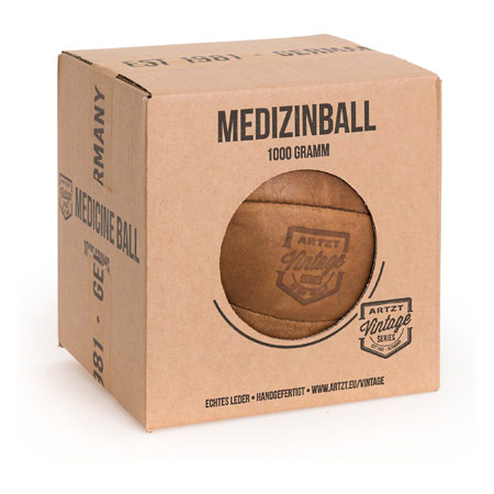 ARTZT Vintage Series Medizinball aus Leder, 1 kg