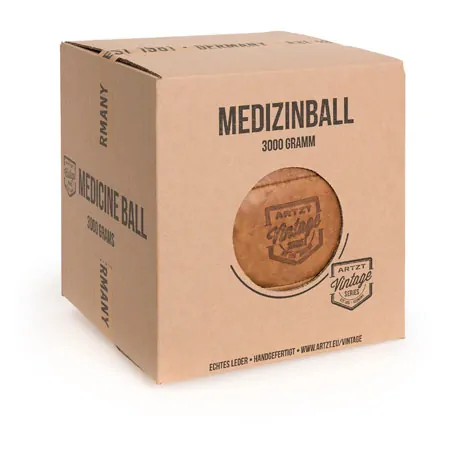 ARTZT Vintage Series Medizinball aus Leder, 3 kg