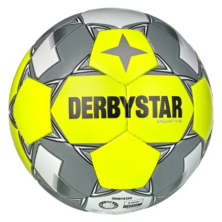 Derbystar Fußball Brillant TT AG v24 Kunstrasen, Größe 5, gelb/silber
