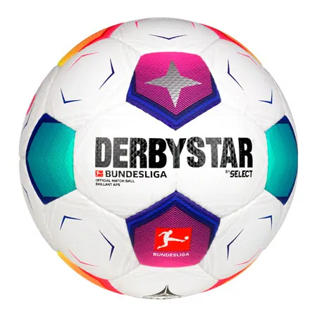 Derbystar Fußbälle-Set, 5x Bundesliga Brillant APS v23, Größe 5, inkl. Ballschlauch