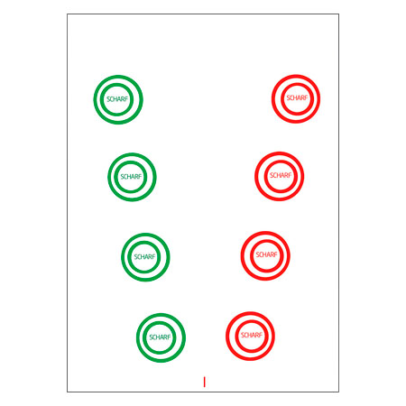 ARTZT neuro Fusionskarten Vergenz-Ringe rot/grün, 10 Stück