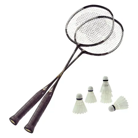 Badminton-Set Exklusiv, 2 Schlger 66 cm + 6 Federblle