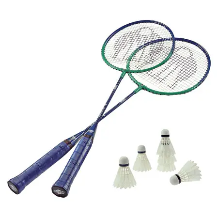 Badminton-Set Standard, 2 Schlger 66 cm + 6 Federblle