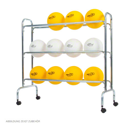 Ballregal für bis zu max. 12 Bälle, fahrbar