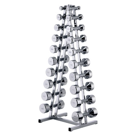 Chrom-Hantelständer-Set mit 10 Paar Hanteln, 1-10 kg, LxBxH 45x40x121 cm