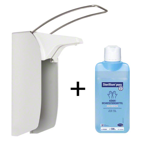 Desinfektionsmittelspender-Set Eurospender 1 mit Armhebel, inkl. 2x Sterillium Pure 500ml