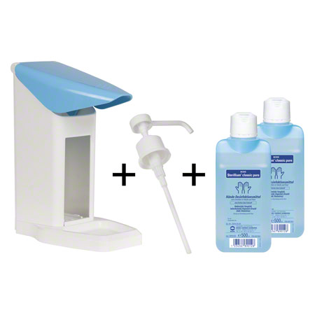 Desinfektionsmittelspender-Set Eurospender Safety plus, + Pumpe + 2x Sterillium classic pure 500 ml