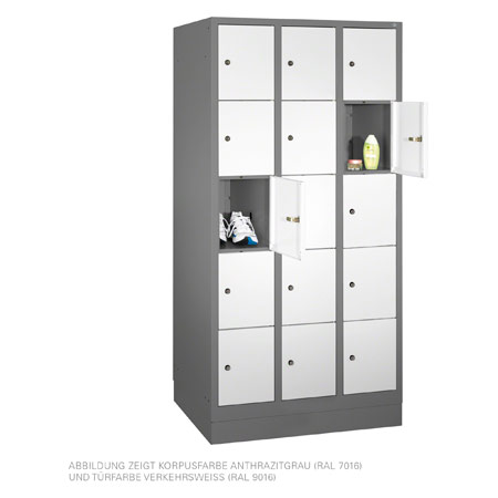 Fächerschrank mit 15 Fächern, HxBxT 185x90x50 cm